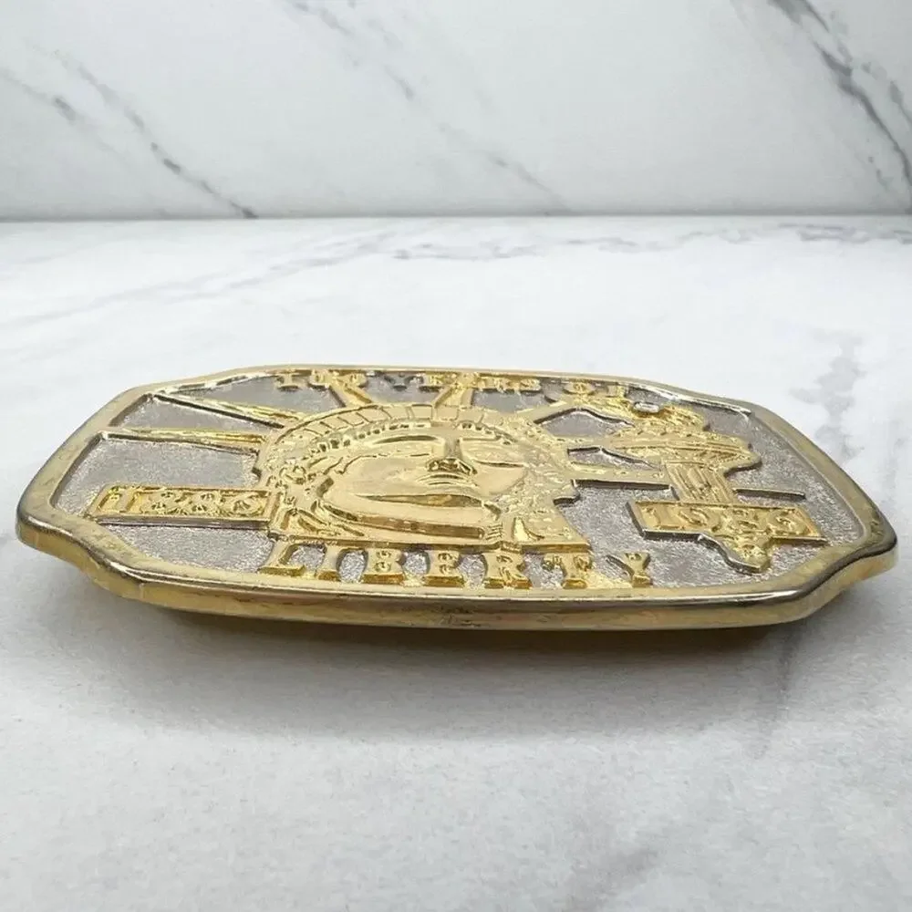 Vintage 1986 100 Years of Liberty America Belt Buckle